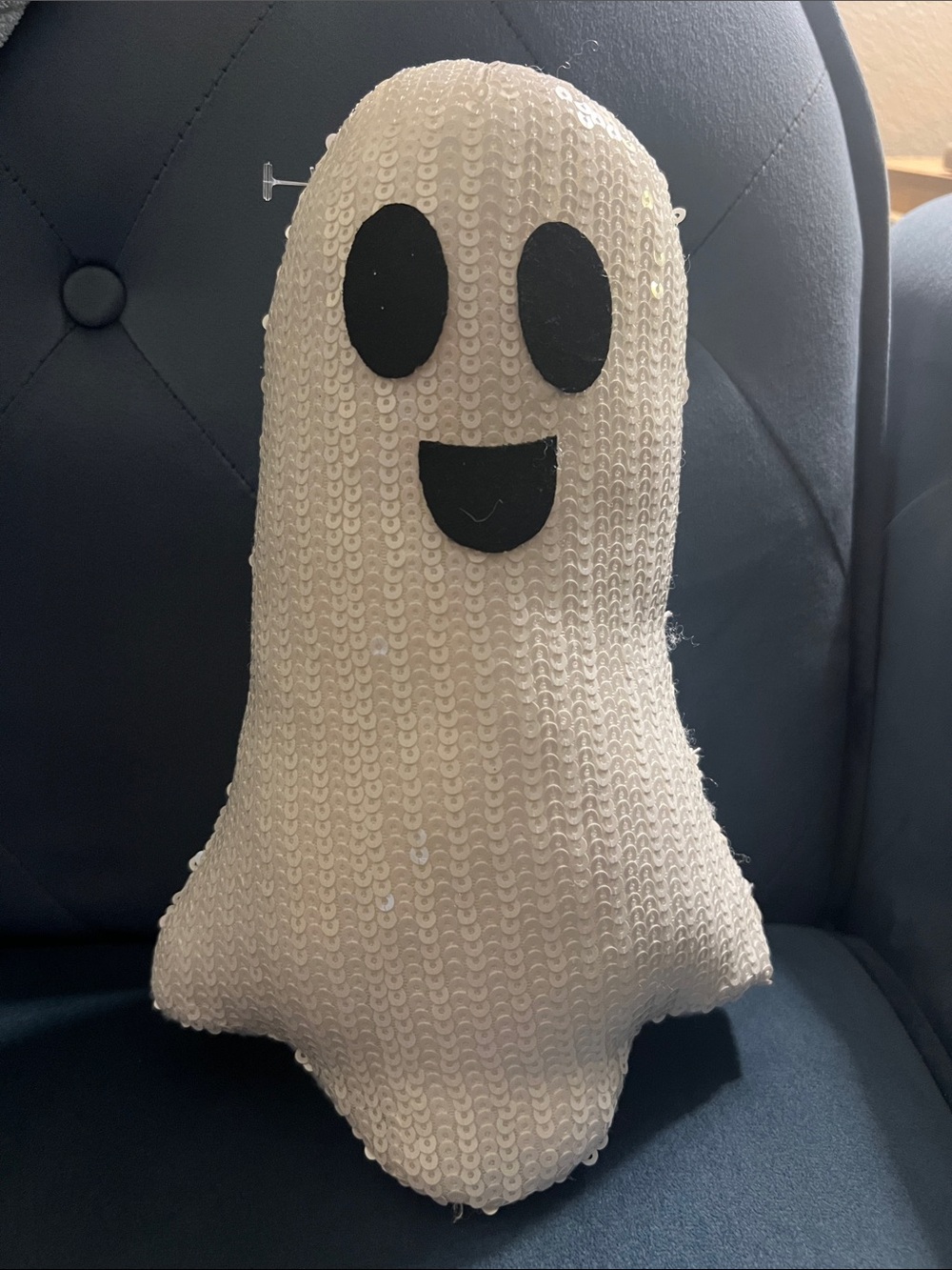 Sequin Ghost Accent - White